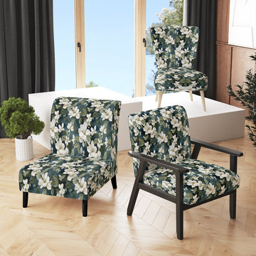 Grey And White Blossoms Orchid Lovely - Cottage Arm Chair
